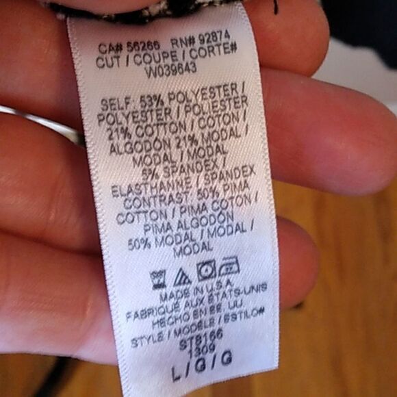 SPLENDID BLACK & WHITE STRIPED HOODED THERMAL TOP LARGE - Picture 5 of 5